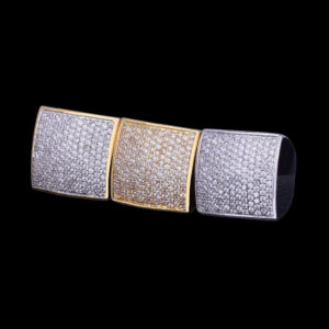 Oval Square Cubic Iced Out Diamond Ring