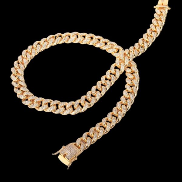 12MM Cuban Link Iced Out Diamond Necklace Chain