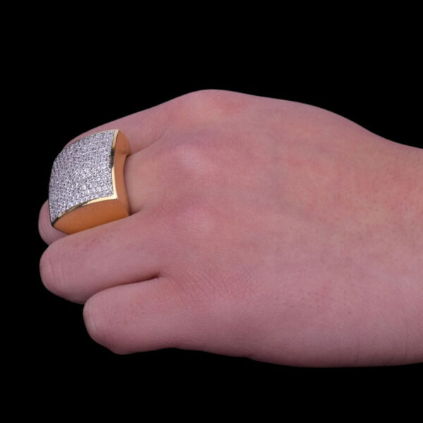 Oval Square Cubic Iced Out Diamond Ring