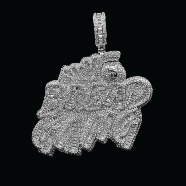 Bread Gang Iced Out Letter Diamond Pendant Necklace