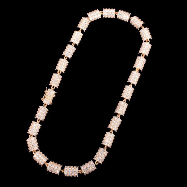 10MM Diamond Wheel Baguette Iced Out Diamond Necklace Chain