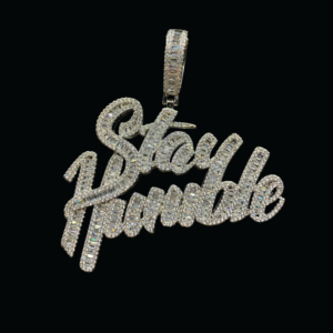 Stay Humble Iced Out Letter Diamond Pendant Necklace