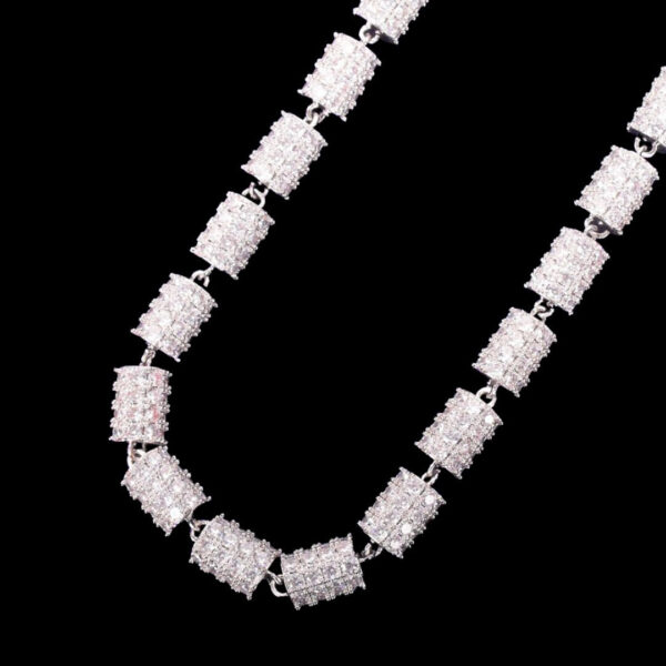 10MM Diamond Wheel Baguette Iced Out Diamond Necklace Chain