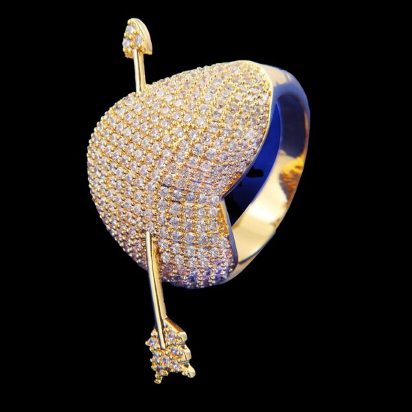 Arrow Heart Edition Iced Out Diamond Ring
