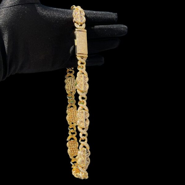 10MM Dollar Sign and Infinity Link Iced Out Diamond Necklace Chain