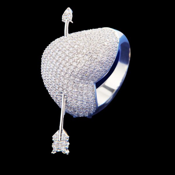 Arrow Heart Edition Iced Out Diamond Ring