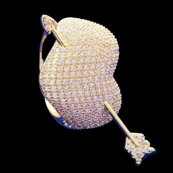 Arrow Heart Edition Iced Out Diamond Ring