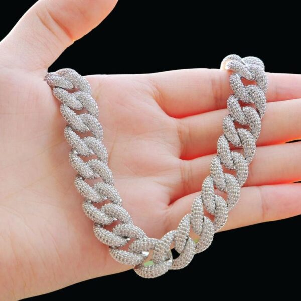 15MM Miami Drip Cuban Link Iced Out Diamond Necklace Chain