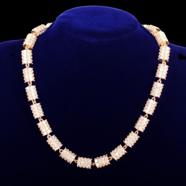10MM Diamond Wheel Baguette Iced Out Diamond Necklace Chain