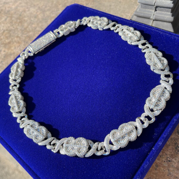10MM Dollar Sign and Infinity Link Iced Out Diamond Necklace Chain