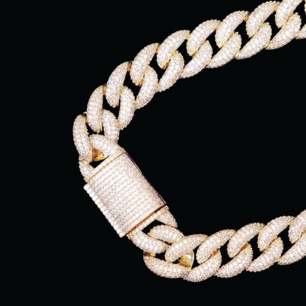 15MM Miami Drip Cuban Link Iced Out Diamond Necklace Chain