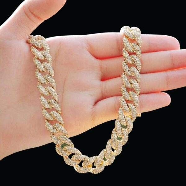 15MM Miami Drip Cuban Link Iced Out Diamond Necklace Chain