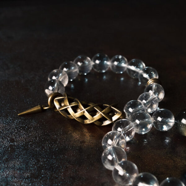 Timeless Clarity Brass Quartz Bracelet – A Fusion of Strength Serenity