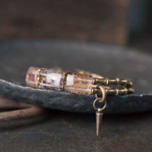 Timeless Veil Phantom Quartz Brass Bracelet