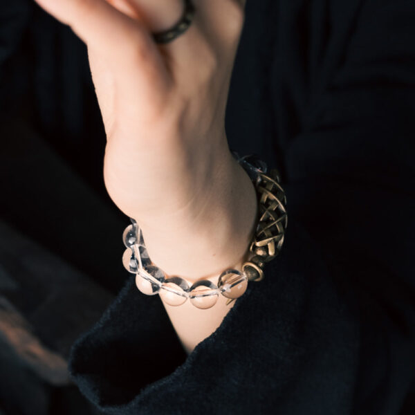 Timeless Clarity Brass Quartz Bracelet – A Fusion of Strength Serenity