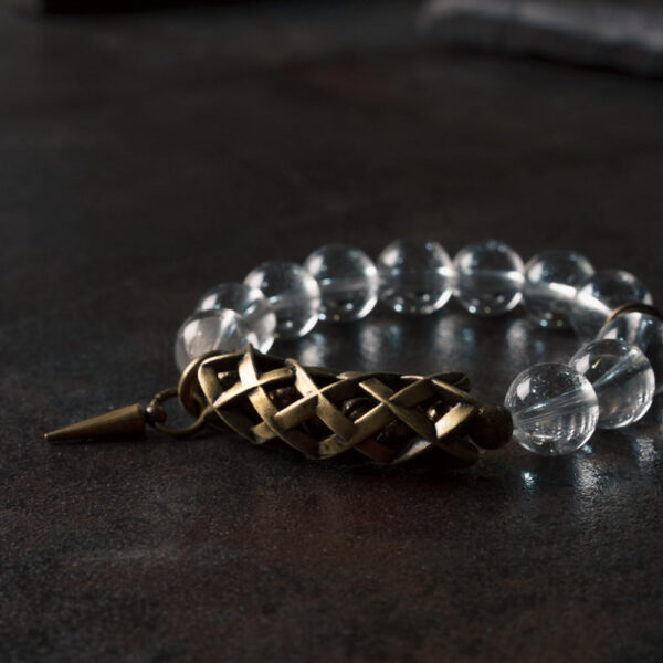 Timeless Clarity Brass Quartz Bracelet – A Fusion of Strength Serenity