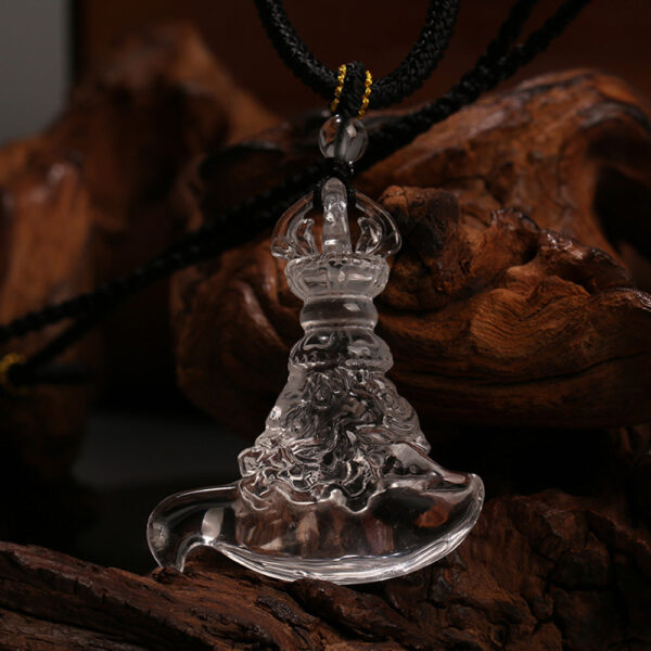 Clear Quartz Vajra Dagger Protective Pendant