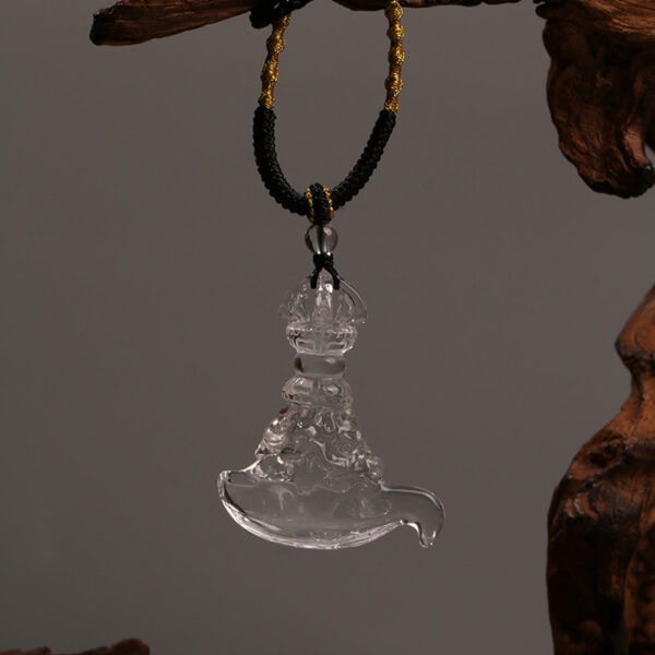 Clear Quartz Vajra Dagger Protective Pendant
