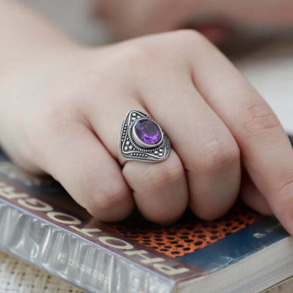 Spiritual Energy Amethyst Sterling Silver Rings